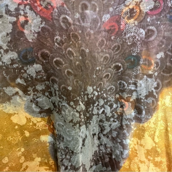 Free People Colorful Split Short Sleeve Top SP - Picture 2 of 7